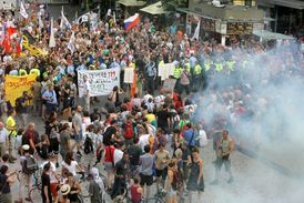 Demonstrace v Praze.