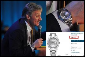 Peskov se brání, že drahé hodinky byly svatebním darem od novomanželky Taťjany Navkové.