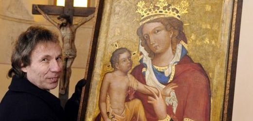 Obraz Madona z Veveří je zpodobením Panny Marie jako matky s malým Ježíšem.