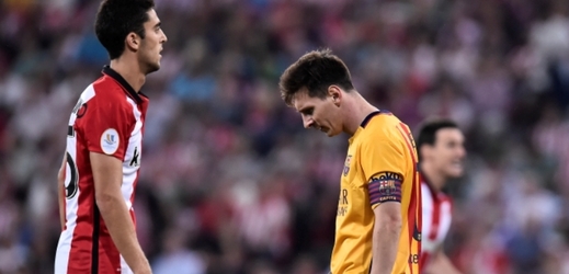 Zklamaný kapitán Barcelony Lionel Messi.
