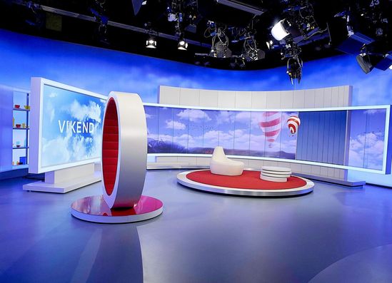Nové studio pořadu Víkend (zdroj: TV Nova).