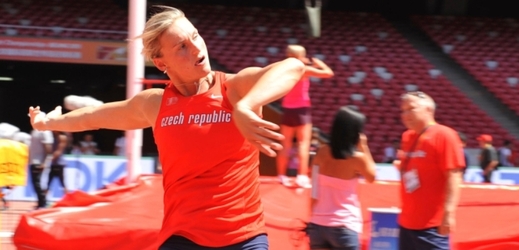 Barbora Špotáková na tréninku v Pekingu.