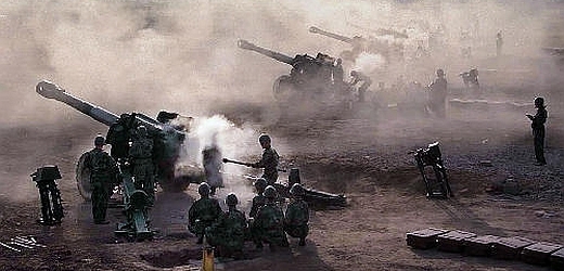 Cvičení armády Čínské lidové republiky.