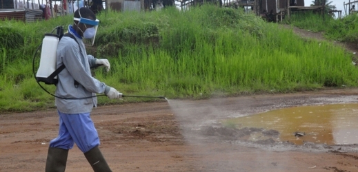 Snaha o chemickou dezinfekci míst, kde se vyskytuje ebola (ilustrační foto).