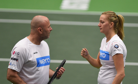 Petra Kvitová s trenérem Davidem Kotyzou.