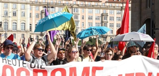 Demonstrace v Drážďanech, která proběhla před pár dny. 