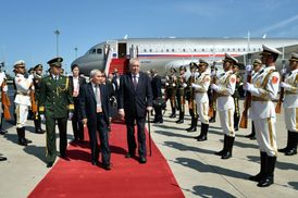 Prezident Miloš Zeman dorazil do Číny na přehlídku už ve středu.