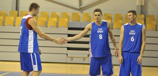 Basketbalisté na tréninku. 