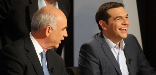 Vangelis Meimarakis z kozervativní Nové demokracie a Alexis Tsipras z radikální levicové strany SYRIZA.