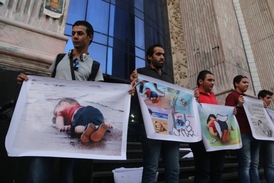 Egypťané podpořili uprchlíky na nedělní demonstraci.