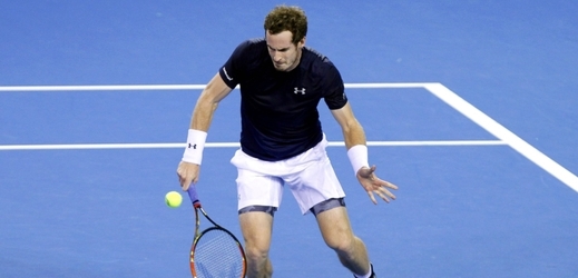 Andy Murray v utkání Davis Cupu proti Austrálii.