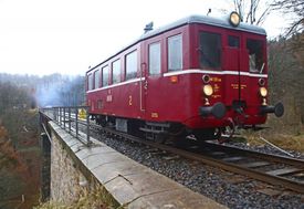 Motorový vlak "Hurvínek", kterým bude vozit návštěvníky Dnů železnice.