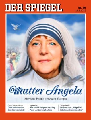 Matka Tereza z Berlína. Aktuální obálka magazínu Der Spiegel.
