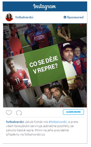 Jedna z prvním českých reklam na Instagramu.
