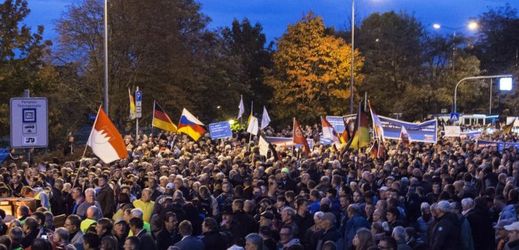 Středeční demonstrace v Erfurtu.