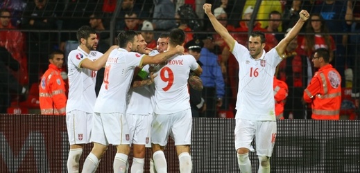 Radost fotbalistů Albánie.
