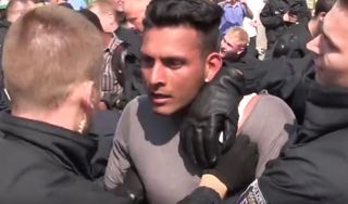 Konflikt mezi policisty a migranty v Braniborsku (září 2015).