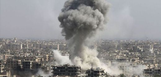 Bombardování v Damašku.