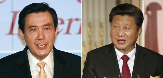 Tchajwanský prezident Ma Jing-ťiou (vlevo) a čínský prezident Si Ťin-pching se dosud nikdy nesetkali.