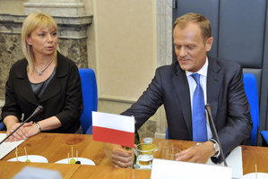 Ministryně regionálního rozvoje Elžbieta Bieńkowská s polským premiérem Donaldem Tuskem.