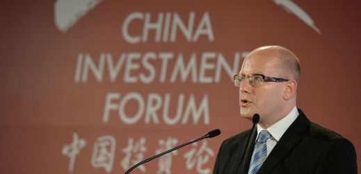 Premiér Bohuslav Sobotka na Čínském investičním fóru.