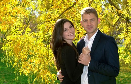 Europoslanec Petr Mach s manželkou Andreou.