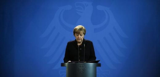 Angela Merkelová na úterní konferenci.