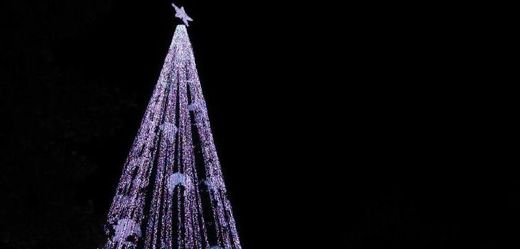 Vánoční stromek s rekordním počtem žárovek.