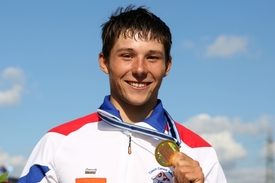 Jiří Prskavec s medailí pro mistra světa z roku 2015.