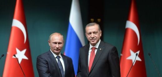 Ruský prezident Vladimíra Putin a turecký prezident Recep Tayyip Erdogan.