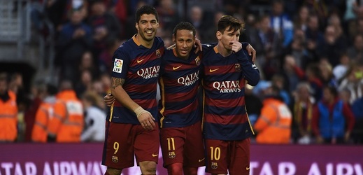 "Svatá" trojice Louis Suárez, Neyma, Lionel Messi. 