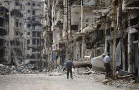 Boje a bombardování město Homs z velké části zdevastovaly.