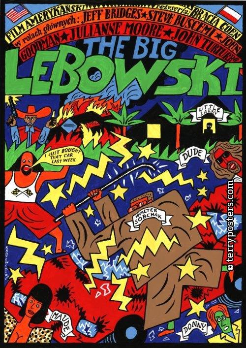 Návrh plakátu k americkému filmu The Big Lebowski (1988).