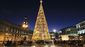 Strom rozsvícený na náměstí v Madridu.