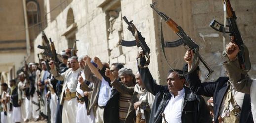 Šíitští povstalci v Jemenu.