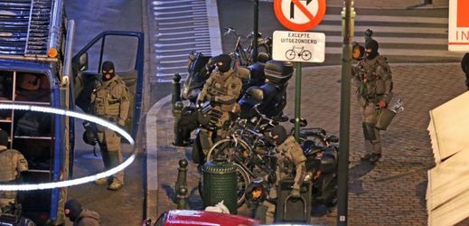 Policejní zásah v Bruselu.