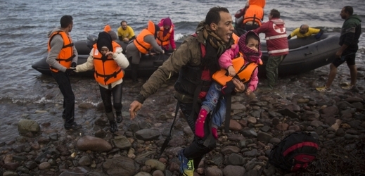Migranti na Lesbosu.