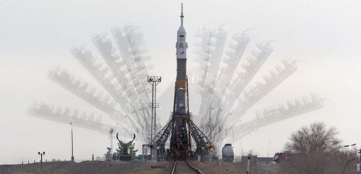 Ruská raketa Sojuz TMA-20 při startu.