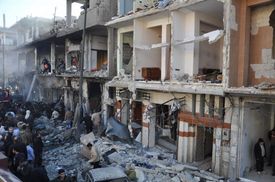 Vybombardované město Zahraa v syrské provincii Homs (ilustrační foto).