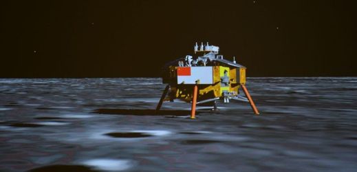 Sonda na povrchu Měsíce.