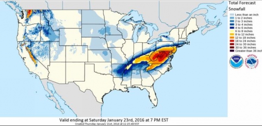 Východní pobřeží USA zasáhne silná sněhová bouře.