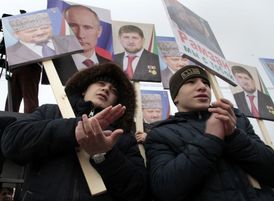 Demonstrace v Čečensku.