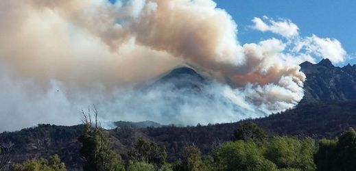 Argentinský národní park Alerces zachvátil lesní požár.