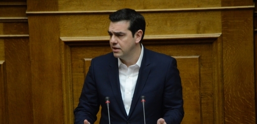 Řecký premiér Alexis Tsipras v parlamentu.