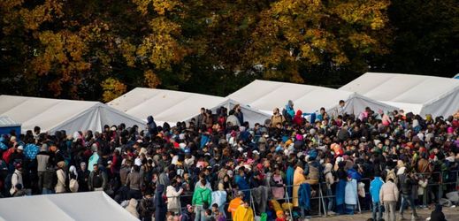 Uprchlický tábor v Rakousku.