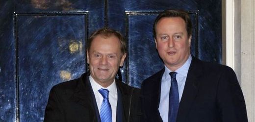 Předseda Evropské rady Donald Tusk (vlevo) a britský premiér David Cameron.