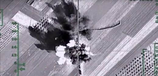 Ruské bombardování v Sýrii.