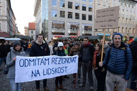 Demonstrace proti xenofobii ze zimy 2015.