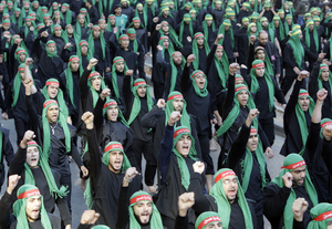 Příznivci Hizballáhu.