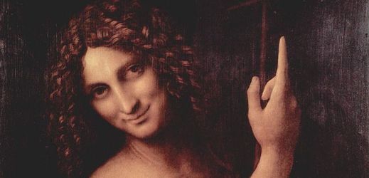 Obraz Leonarda da Vinciho Svatý Jan Křtitel.